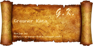 Gresner Kata névjegykártya